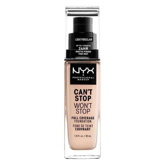 NYX PM Can't Stop Won't Stop Full Coverage Foundation  1,3 LIGHT PORCELAIN 30ml