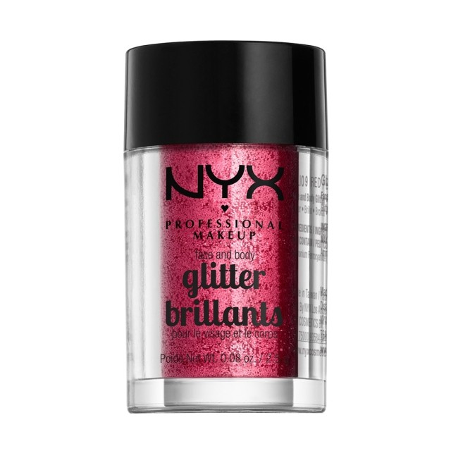 NYX PM Face & Body Glitter 9 Red 25gr