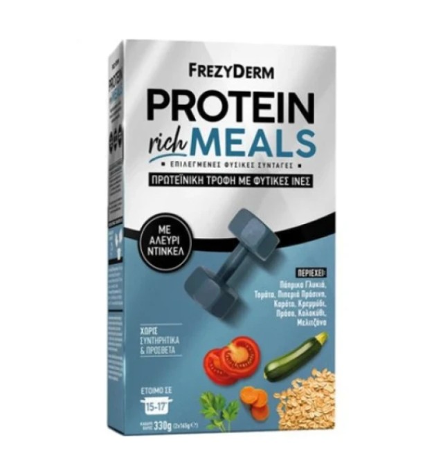 Frezyderm Protein Rich Meals Πρωτεϊνική Τροφή με Φυτικές Ίνες & Αλεύρι Ντίνκελ 2x165g