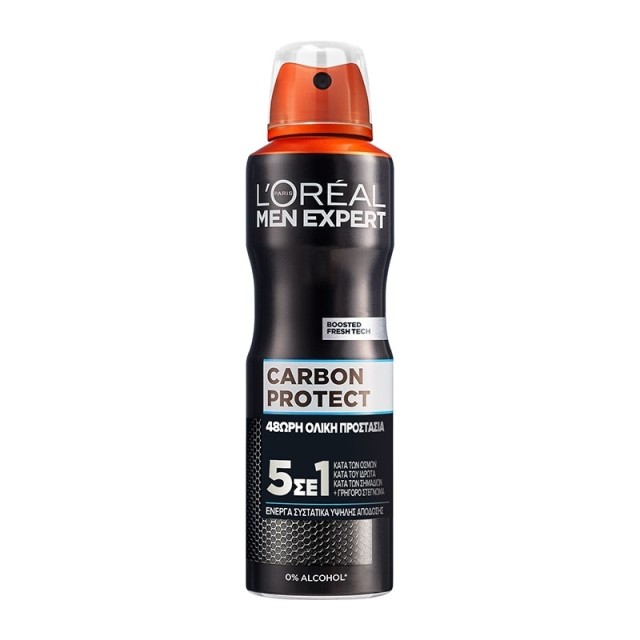 L' Oreal Paris Men Expert Carbon Protect Spray, 48ωρη ολική προστασία ενάντια στον ιδρώτα 150ml