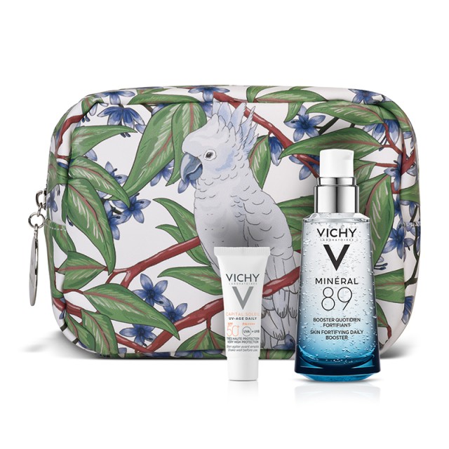 Vichy Set Mineral 89 για Κάθε Τύπο Επιδερμίδας 50ml + Δώρο Capital Soleil UV-Age Daily 3ml + Πρακτικο Νεσεσέρ by Marina Raphael 1τμχ