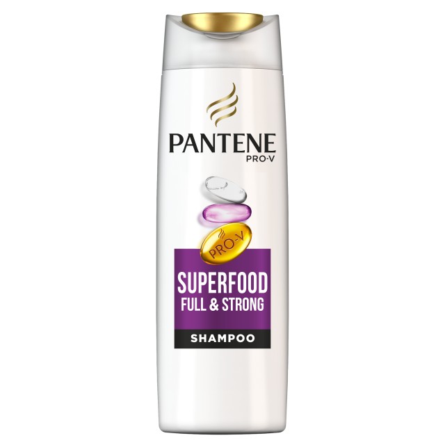 Pantene Pro-V Superfood Για Αδύναμα, Λεπτά Μαλλιά, Σαμπουάν 360 ml, Με Σύνθεση Pro-V, Αντιοξειδωτικά Και Λιπίδια