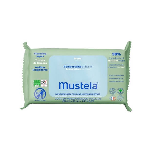 Mustela Eco-Responsible Απαλά Οικολογικά Μαντηλάκια Καθαρισμού 60τμχ