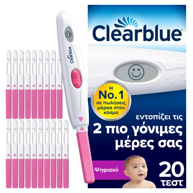 Clearblue Ψηφιακό Τεστ Ωορρηξίας  20 Τεστ
