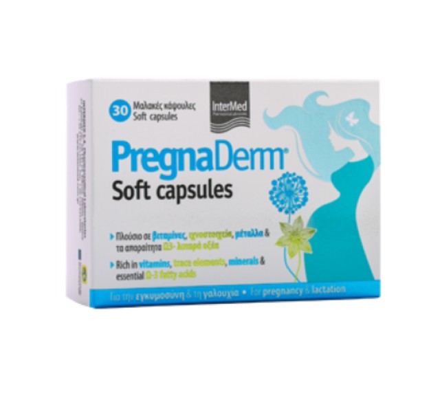 Intermed Pregnaderm Soft Capsules Συπλήρωμα Διατροφής για την Εγκυμοσύνη & τη Γαλουχία 30caps