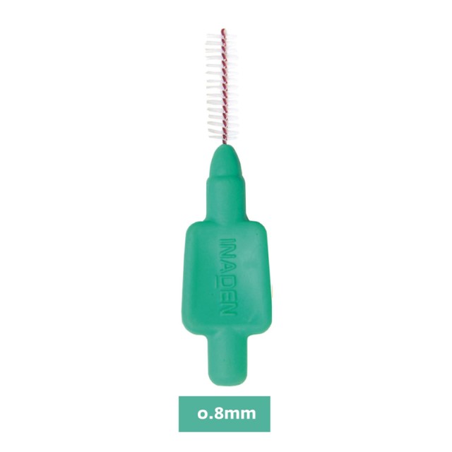 Inaden Interdental Brush 0.8mm Πράσινο Μεσοδόντια Βουρτσάκια 8τμχ