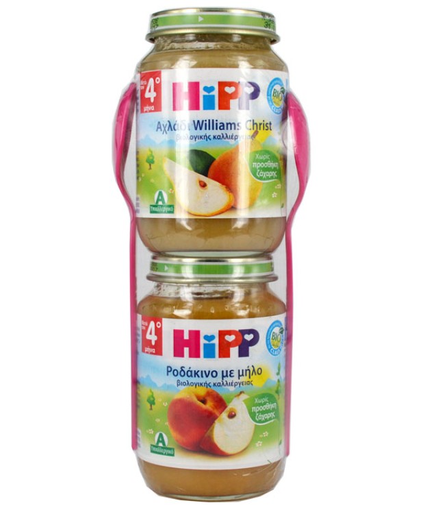 HIPP ΦΡΟΥΤΟΚΡΕΜΑ ΑΧΛΑΔΙ WILLIAMS CHRIST 190GR + HIPP Βρεφική Φρουτόκρέμα με Ροδάκινο και Μήλο 190g