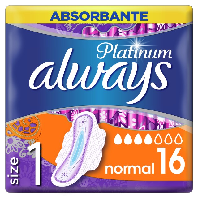 Always Σερβιέτες Platinum Ultra Normal με φτερά No1 16τμχ