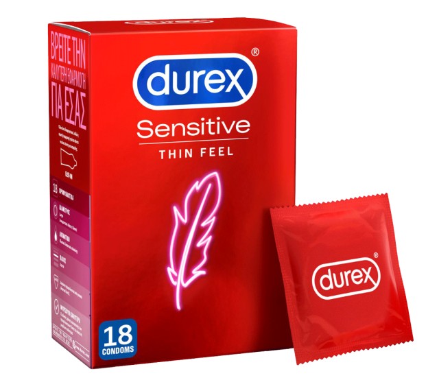Durex Sensitive Προφυλακτικά για Μεγαλύτερη Ευαισθησία 18τμχ