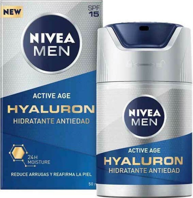 Nivea Men Active Age Hyaluron SPF15 Ενυδατική Κρέμα Κατά των Ρυτίδων 50ml