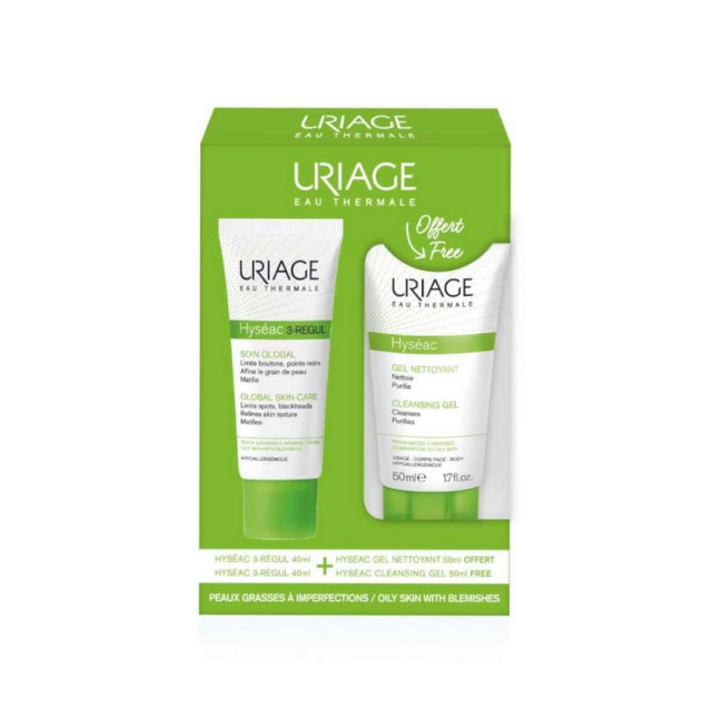 Uriage Set Hyseac 3-Regul Global Skin Care 40ml & ΔΩΡΟ Hyseac Cleansing Gel 50ml