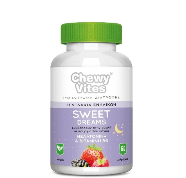 Vican Chewy Vites Adults Sweet Dreams Συμπλήρωμα Διατροφής για Ενήλικες με Γεύση Μούρα 60 ζελεδάκια