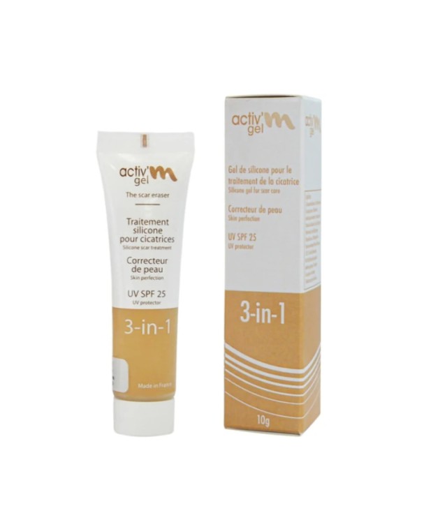 Activ’ m Scar Gel 3-in-1 Πρόληψη & Αντιμετώπιση του Σχηματισμού Υπερτροφικών Ουλών & Χηλοειδών SPF25 10g