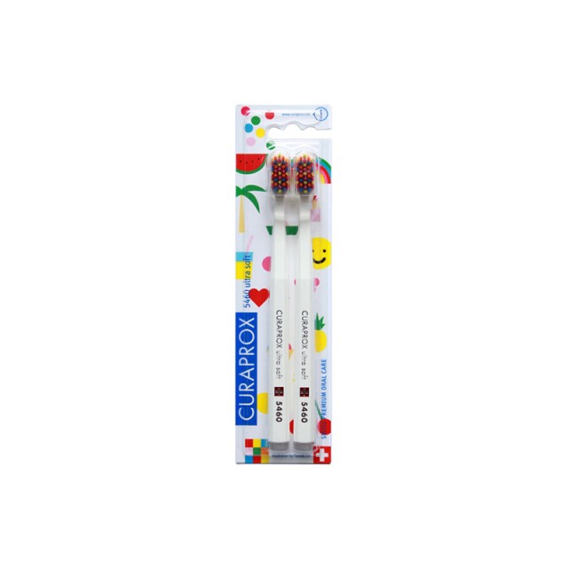 Curaprox CS 5460 Ultra Soft Duo Pop Art Edition Λευκές Οδοντόβουρτσες 2τμχ