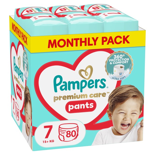 Pampers Premium Care Pants Μέγεθος 7 (15+kg) 80 Πάνες-Βρακάκι