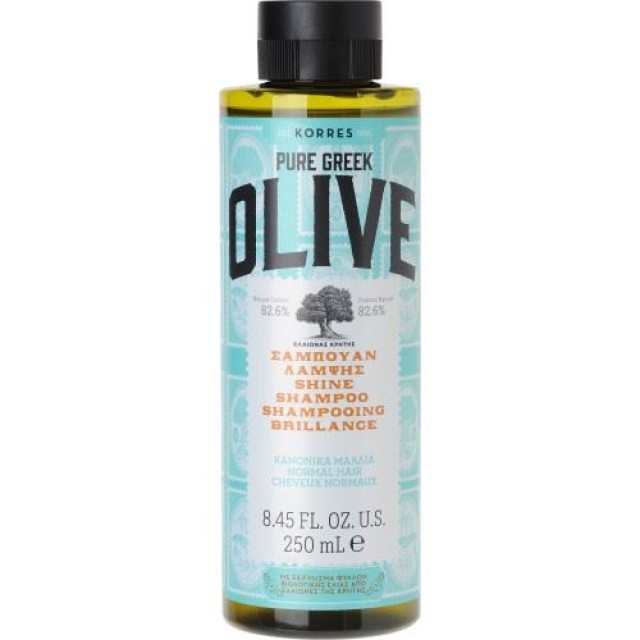 KORRES Pure Greek Olive Σαμπουάν Λάμψης και Ελαστκότητας με Εκχύλισμα Φύλλων Ελιάς 250ml