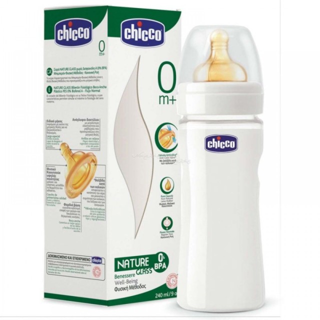 CHICCO ΜΠΙΜΠΕΡΟ ΓΥΑΛΙΝΟ , ΘΚ 240ml 1 ΤΡ ΚΑΝΟΝΙΚΗ ΡΟΗ