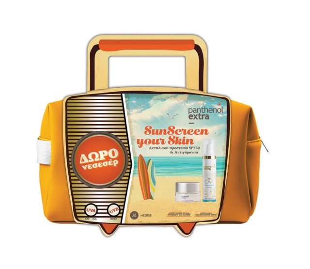 Panthenol Extra Set SunScreen Your Skin Sun Care Diaphanous SPF30 Διάφανο Αντιηλιακό Gel Προσώπου 50ml + Face & Eye Cream Αντιρυτιδική Κρέμα για Πρόσωπο και Μάτια 50ml + Δώρο Νεσεσέρ 1τμχ