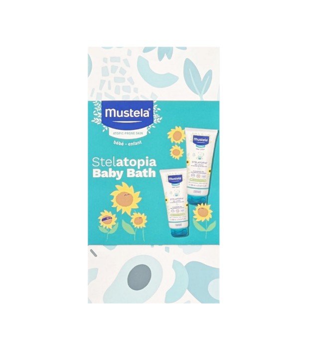 Mustela Set Stelatopia Baby Bath - Βρεφικό Αφρόλουτρο 2x200ml