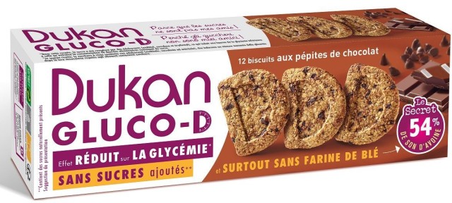 Dukan Μπισκότα βρώμης GLUCO-D με Κομμάτια Σοκολάτας 100gr