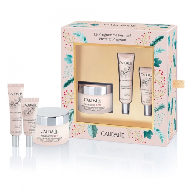 Caudalie Resveratrol Lift Firming Set - Resveratrol [Lift] Face Lifting Soft Cream 50ml + Resveratrol [Lift] Firming Serum 10ml +  Resveratrol [Lift] Eye Lifting Balm 5ml