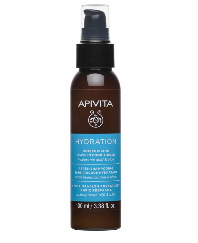 Apivita Hydration Moisturizing Leave In Conditioner Κρέμα Μαλλιών με Υαλουρονικό Οξύ & Αλόη 100ml