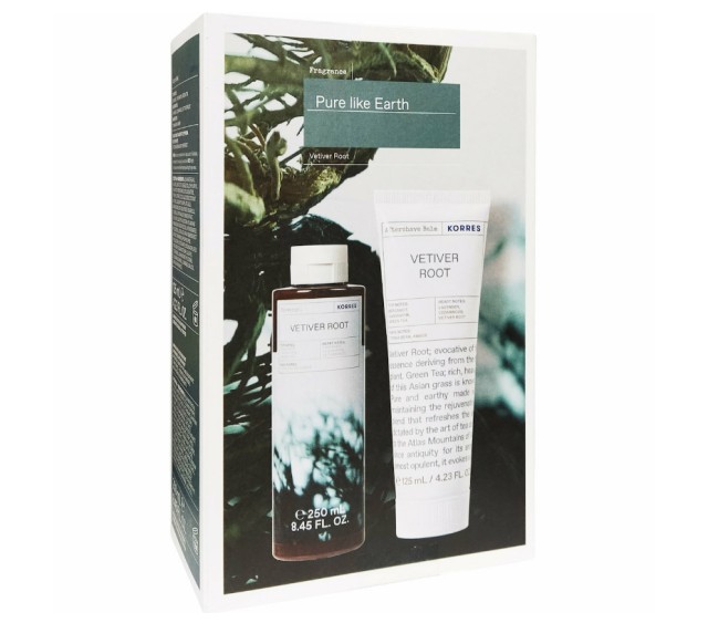 Korres Set Pure Like Earth Vetiver Root Shower Gel 250ml + Vetiver Root After Shave Balm 125ml