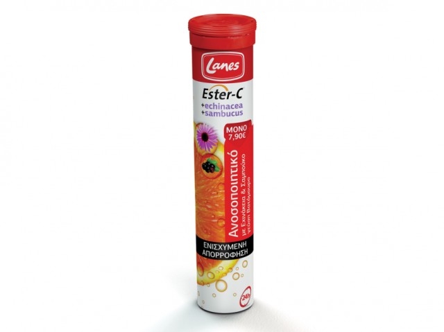 Lanes Ester-C Echinacea & Sambucus Nigra Effervescent Vitamin C with Echinacea & Shampoo, 20 eff.tabs