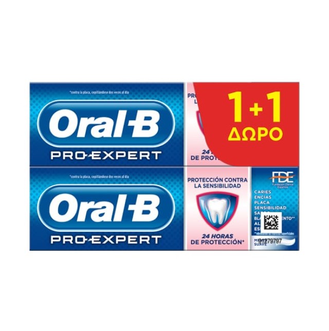 Oral-B Pro-Expert Sensitive Οδοντόκρεμα για Ευαίσθητα Δόντια 125ml 1+1 Δώρο