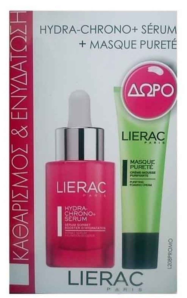 Lierac HYDRA CHRONO+ Serum, 30ml + ΔΩΡΟ Masque Purete, για λιπαρές επιδερμίδες, 50ml