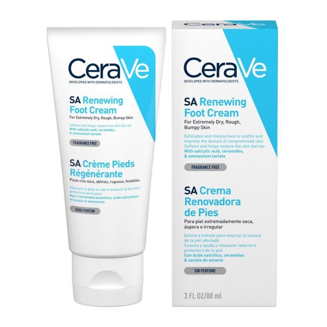 CeraVe SA Renewing Foot Cream Αναπλαστική Κρέμα Ποδιών για Πολύ Ξηρό, Τραχύ Σκασμένο Δέρμα 88ml