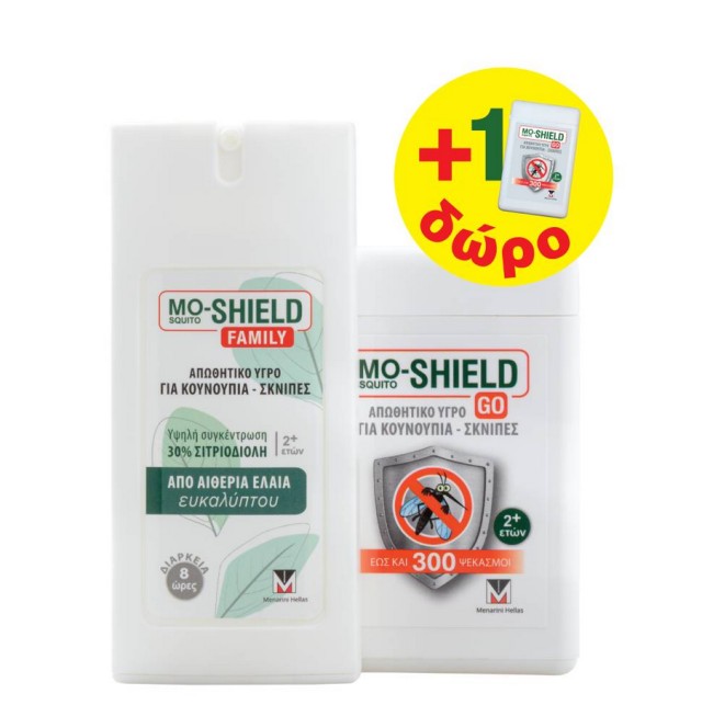 Menarini Mo-Shield Set Family Repellent Body Liquid 75ml & Δώρο Go Repellent Body Liquid 17ml