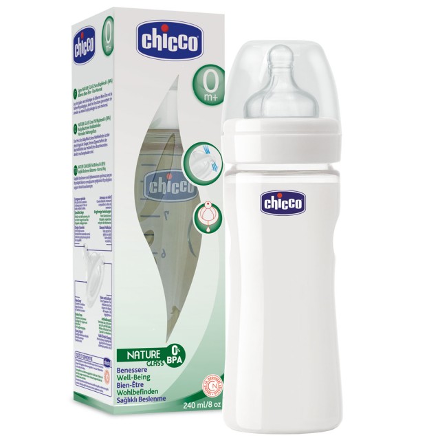 CHICCO ΜΠΙΜΠΕΡΟ ΓΥΑΛΙΝΟ , ΘΣ 240ml 1 ΤΡ ΚΑΝΟΝΙΚΗ ΡΟΗ