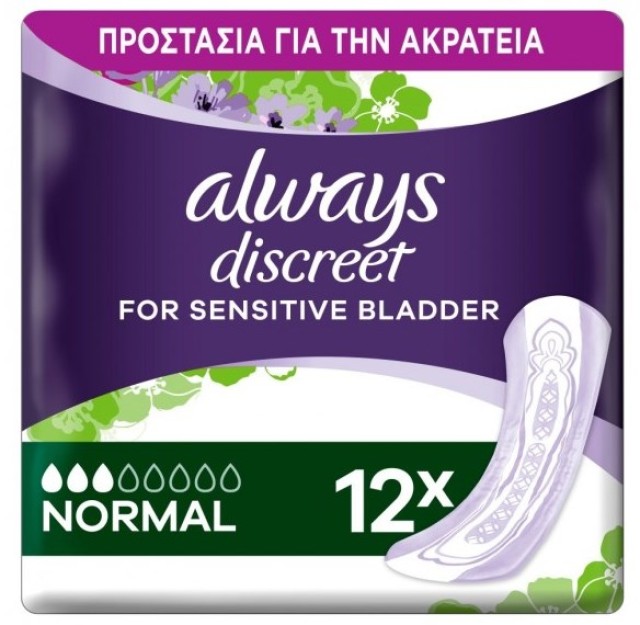 Always Discreet Σερβιέτες Για Την Ακράτεια Normal 12τμχ