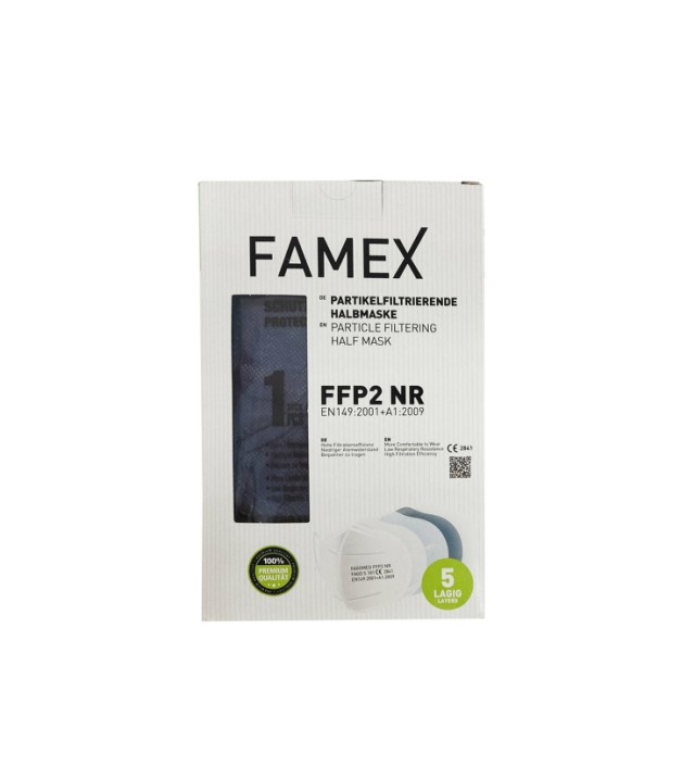 Famex Mask Μάσκες Υψηλής Προστασίας Μπλε Σκούρο FFP2 NR 10τμχ