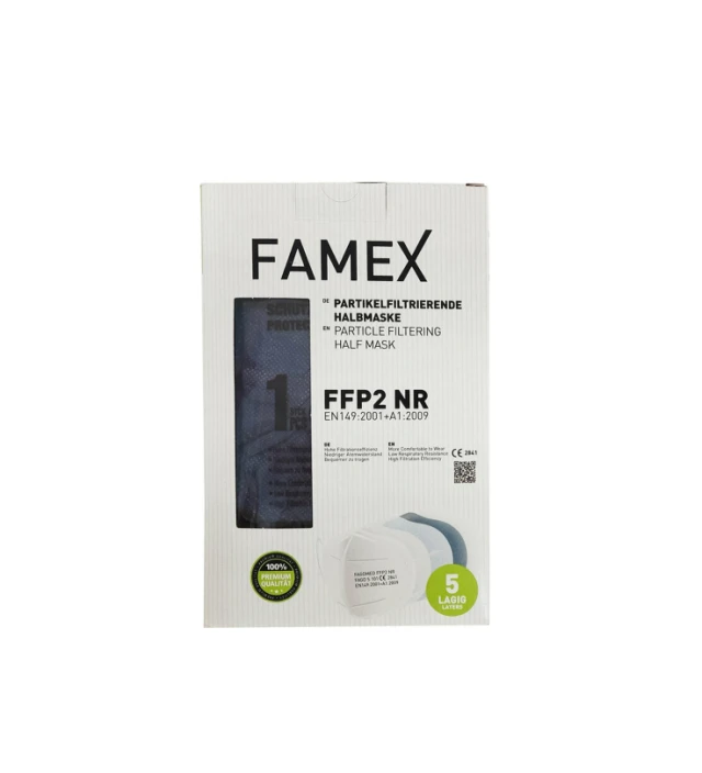 Famex Mask Μάσκες Υψηλής Προστασίας Μπλε Σκούρο FFP2 NR 10τμχ | Smile ...