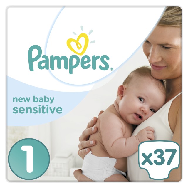 PAMPERS New Baby Sensitive No 1 (2-5 Kg) 37τμχ