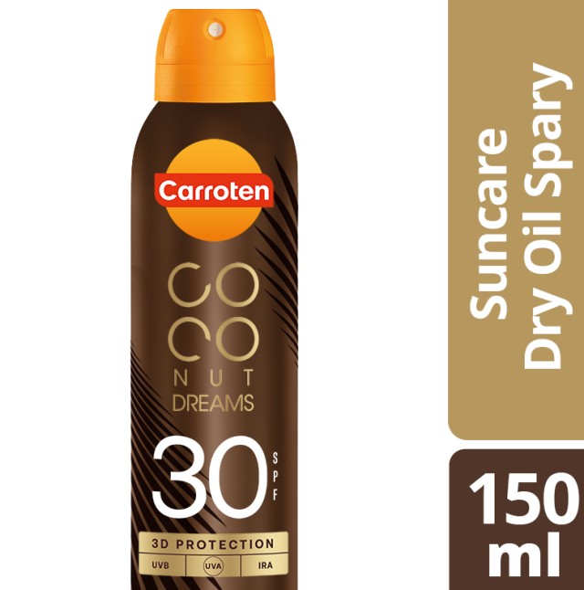 Carroten Coconut Dreams Spray 3D Protection Ξηρό Λάδι Μαυρίσματος SPF30 150ml