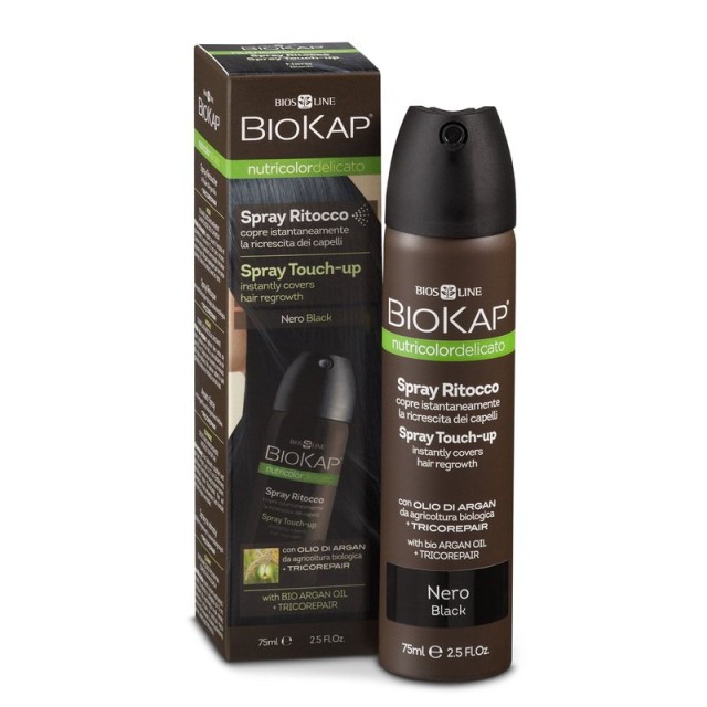 BioKap Nutricolor Spray Touch-Up Εκνέφωμα για την Κάλυψη της Ρίζας Μαύρο 75ml