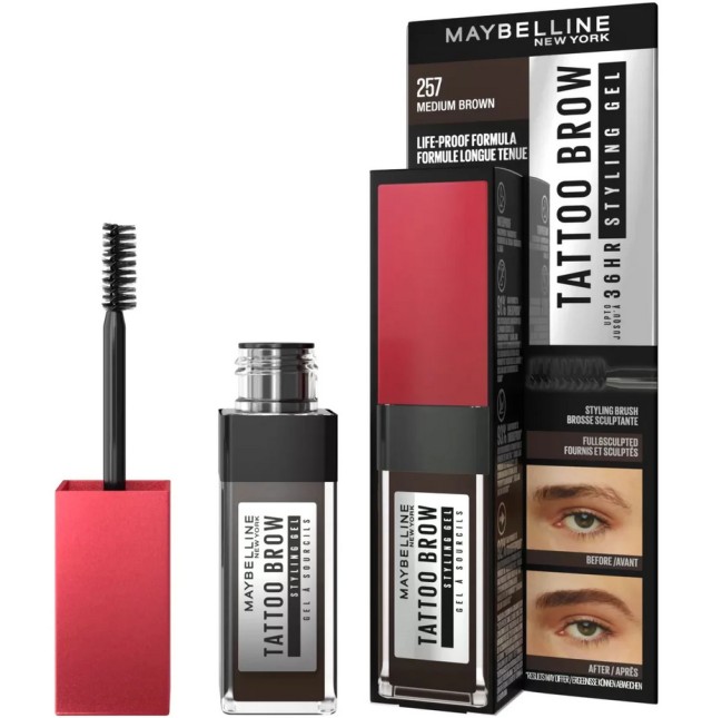 Maybelline New York Tattoo Brow Styling Gel 257 Medium Brown 6ml