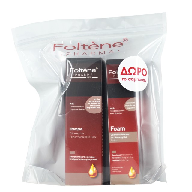 Foltene Pharma Promo Nourishing Foam Men 70ml + Δώρο Foltene Pharma Free Τhinning Δυναμωτικό Σαμπουάν Για Αντρες 200ml