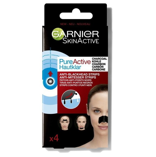 Garnier Skin Active Pure Active Charcoal Ταινίες Αφαίρεσης Σμήγματος 4τμχ