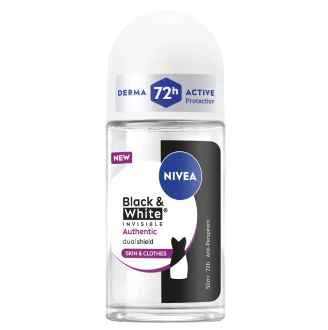 Nivea Deo Black & White Invisible Authentic Roll-On 72h Γυναικείο Αποσμητικό 50ml