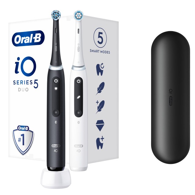 Oral-B iO Series 5 Duo Pack Black & White Ηλεκτρικές Οδοντόβουρτσες 2τμχ