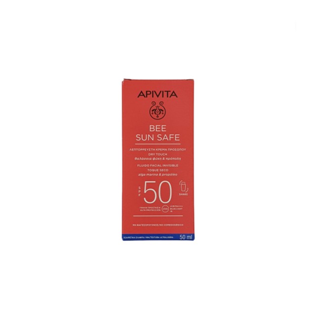 Apivita Bee Sun Safe Dry Touch Invisible Face Fluid SPF50 με Θαλάσσια Φύκη και Πρόπολη 50ml