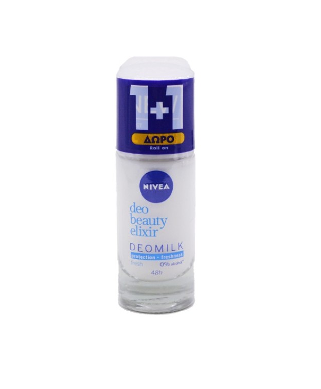 Nivea Deo Milk Beauty Elixir Fresh Roll-On 40ml 1+1 Δώρο