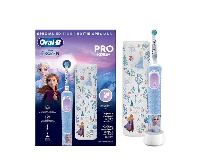 Oral-B Παιδική Επαναφορτιζόμενη Ηλεκτρική Οδοντόβουρτσα Extra Soft Special Edition Frozen Kids 3+ + Θήκη Ταξιδίου 1τμχ