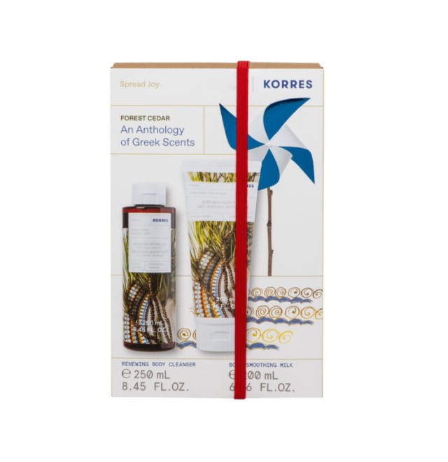 Korres Set Forest Cedar Body Smoothing Milk Hydrate & Soften 200ml & Renewing Shower Gel 250ml