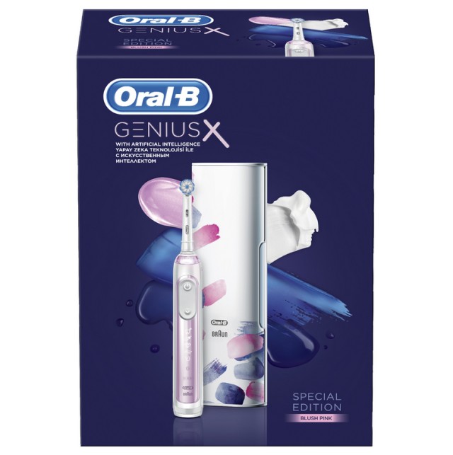 Oral-B Επαναφορτιζόμενη Ηλεκτρική Οδοντόβουρτσα Genius X 10000 Limited Edition Blush Pink AI 1τμχ