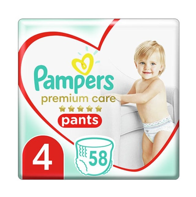 Pampers Premium Care Pants Μέγεθος 4 9-15Kg 58 Πάνες-Βρακάκι
